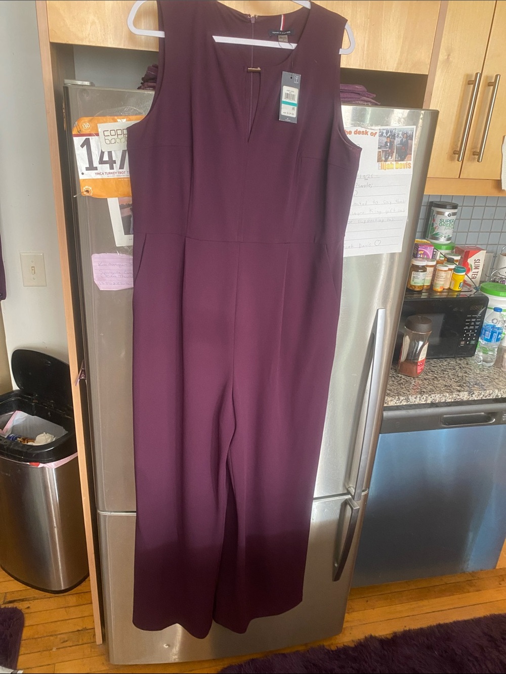 Tommy Hilfiger Deep Plum Sleeveless jumpsuit - Picture 3 of 10